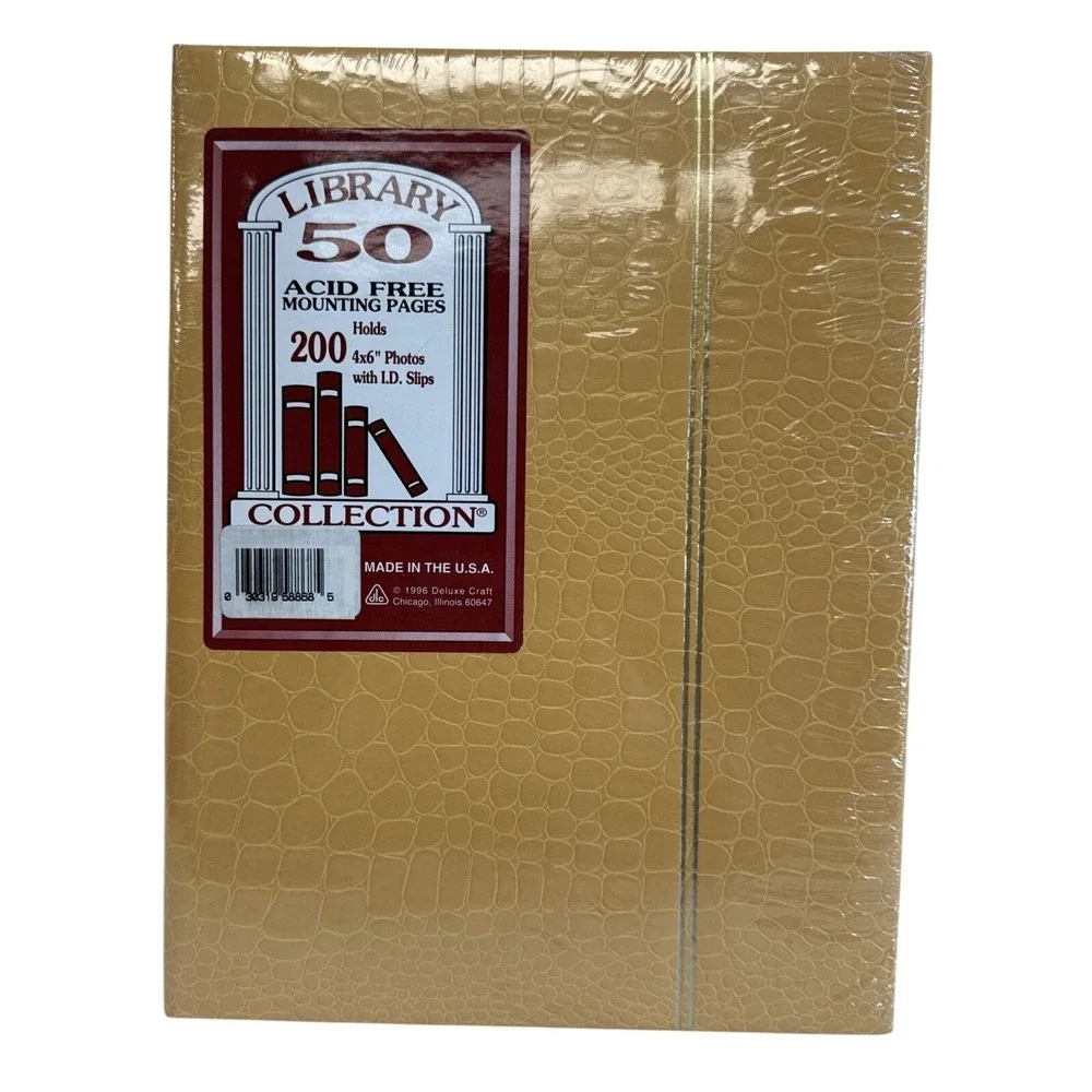 Deluxe Craft Library 50 Photo Album 200 Holds 4x6‎ Acid Free Tan Vintage 1996
